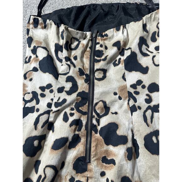 The Limited 90s Y2K Leopard Print Mini Dress 6 Zipper Strapless Sheath Mobwife - Picture 7 of 12